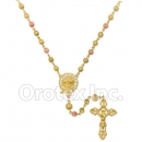 RN 060 Gold Layered Tri-Color Rosary